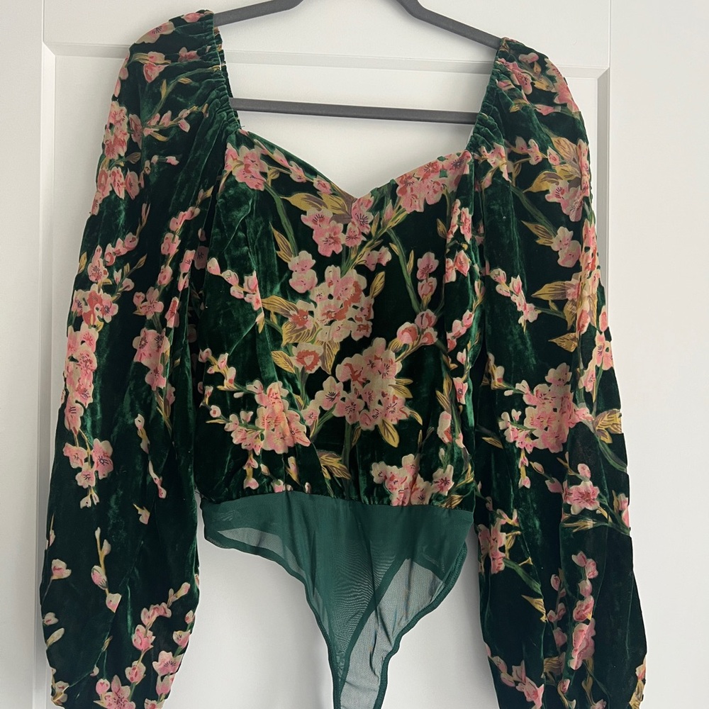 Lulus Green Floral Bodysuit